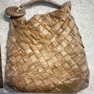EUC JIMMY CHOO Bracelet Woven Leather Bag